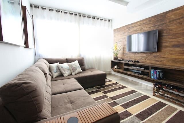 brown toned living room