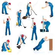 Shovel, broom, and cleaning tools for home or office cleaning services in Vancouver.