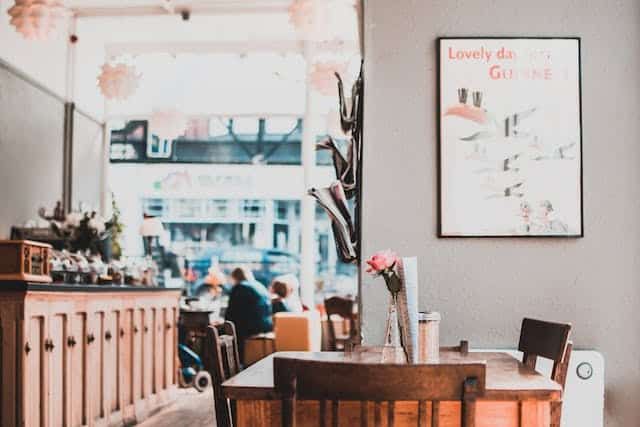 table in cafe