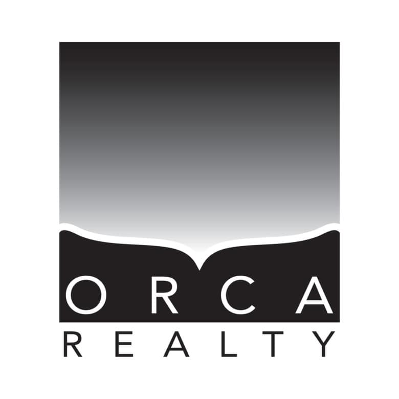Modern Orca Realty Inc. logo with monochrome whale design, reflecting professionalism and connection to maritime real estate markets in BC.