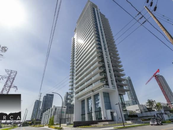Contemporary high-rise residential building in downtown Vancouver, showcasing luxury condos and modern architecture. Perfect for those seeking upscale urban living in British Columbia.