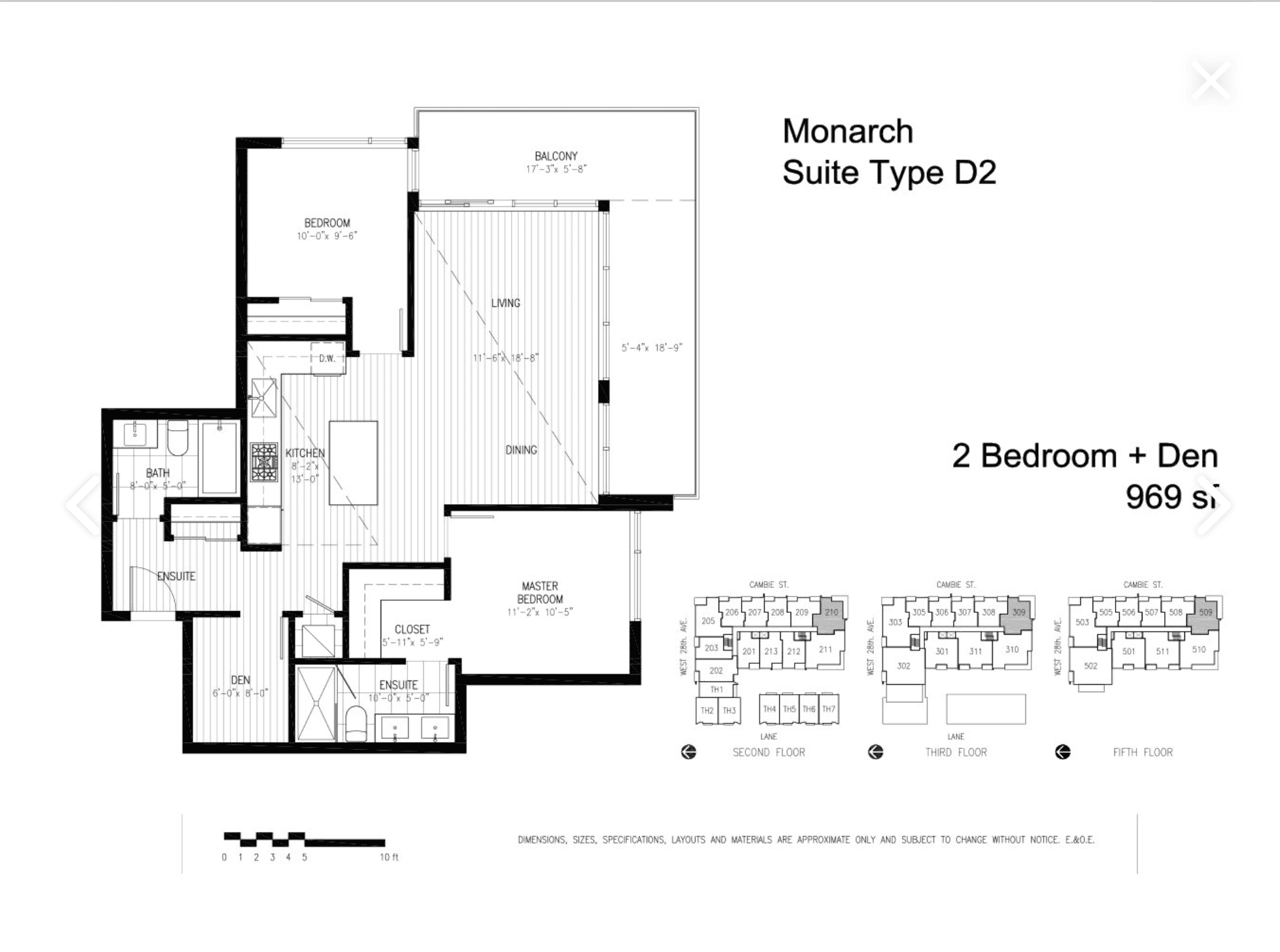 Modern 2-bedroom condo floor plan with den at Orca Realty Inc., featuring spacious living areas, balcony, and luxury master suite, ideal for Vancouver real estate buyers seeking comfort and style.
