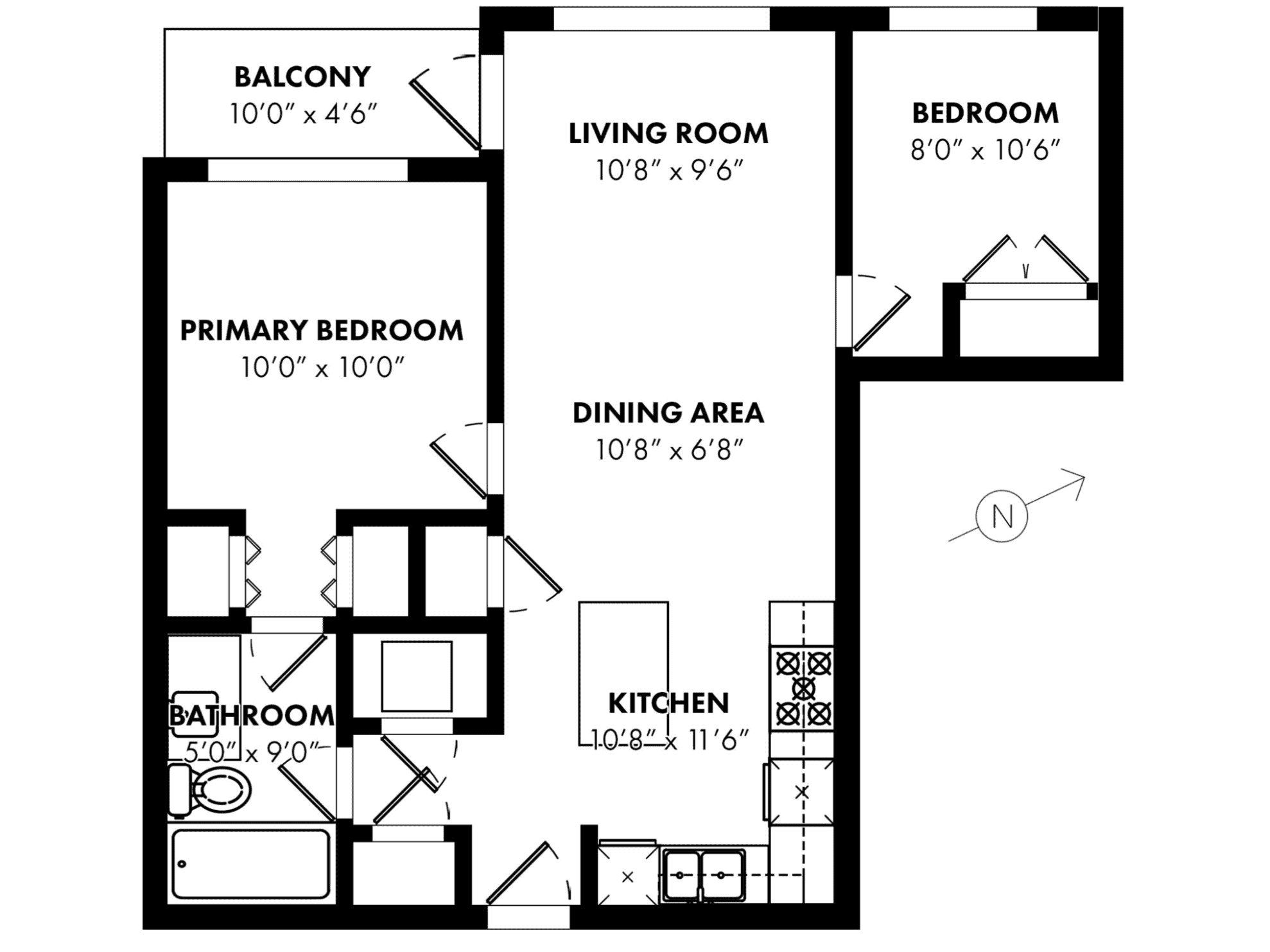 262951450-41c370ae-8b66-444d-9c97-32ea728e4f3c Bright North-facing 2-bedroom apartment floor plan with a spacious living room, kitchen, dining area, bathroom, primary bedroom, secondary bedroom, and balcony, perfect for Vancouver real estate buyers.