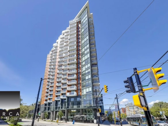 Modern high-rise condominium building in Downtown Vancouver, offering luxury urban living with spacious apartments, scenic views, and prime location.