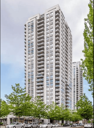 Luxurious high-rise residential building offering modern apartments in Vancouver, BC, with stunning city views and convenient access to amenities.