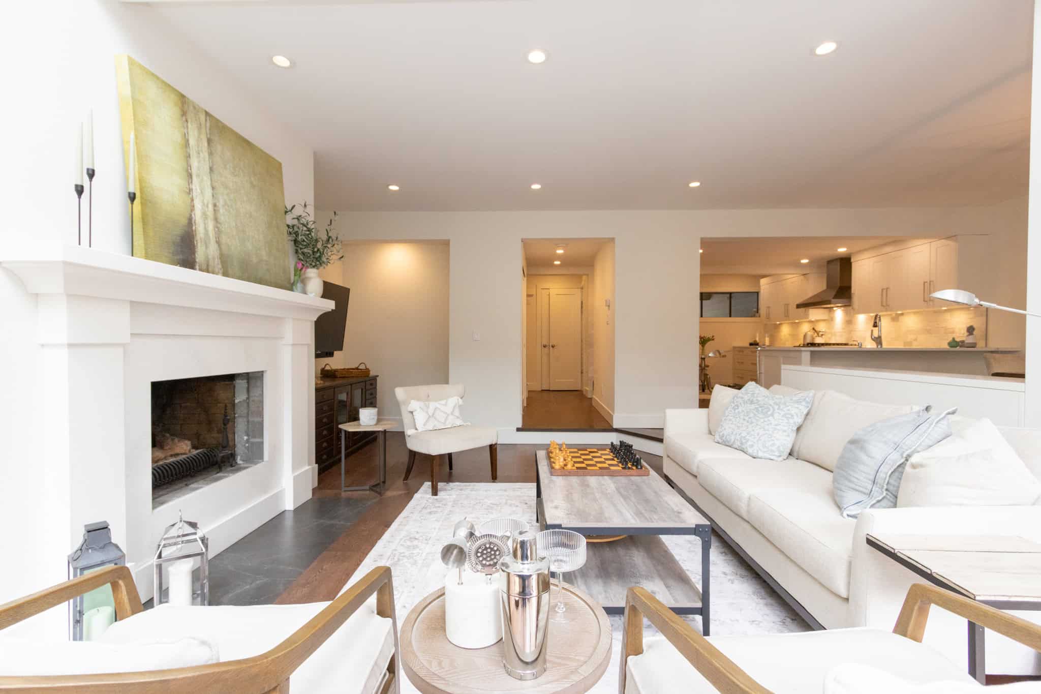 Modern West Vancouver Living Room Modern West Vancouver living room with contemporary furniture and cozy fireplace.
