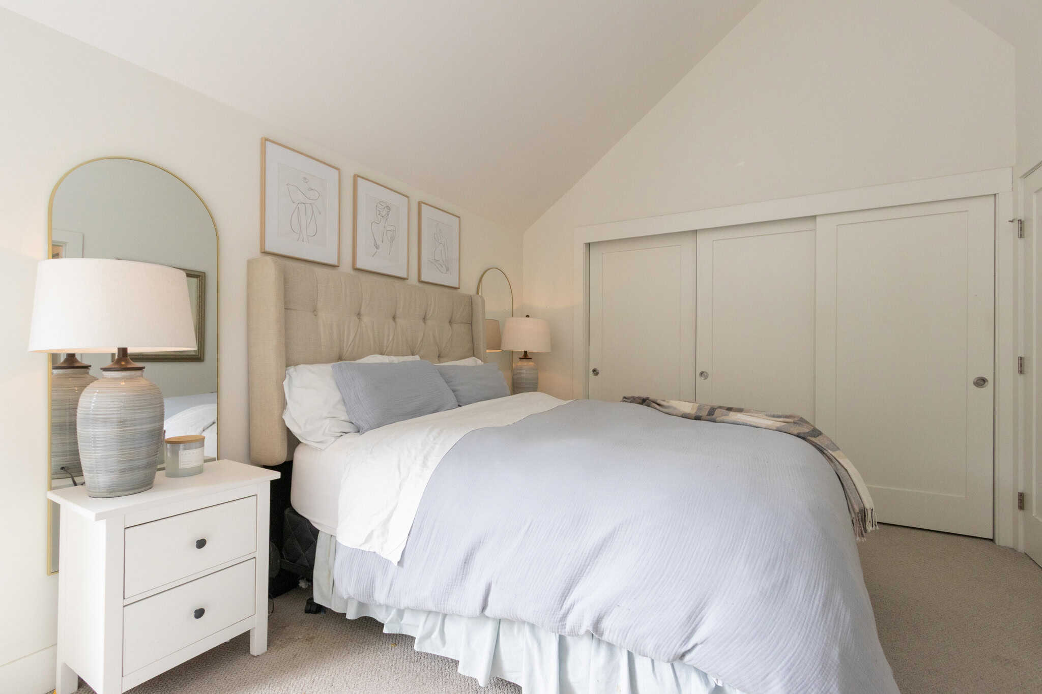 Cozy West Vancouver Bedroom Elegant bedroom with neutral tones and modern decor in West Vancouver home.