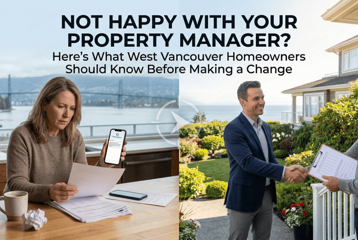 West Vancouver homeowners discussing property management issues and options for change, highlighting the importance of choosing the right property manager.
