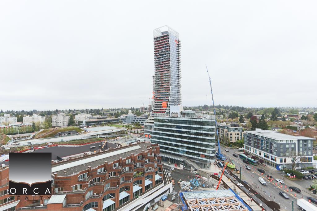 High-resolution image of a contemporary skyscraper under construction in Vancouver, showcasing modern architecture and urban development in the city.